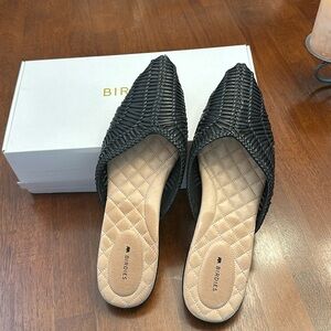 Birdies Black Braided Pointed-Toe Flats